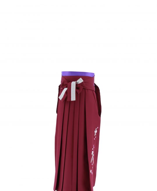 卒業式袴単品レンタル[ブランド・刺繍]赤紫に桜とサクランボ刺繍[身長148-152cm]No.524